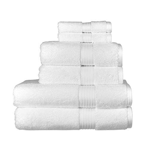 Image of Christy Supreme Hygro 6 Piece Towel Set | White | 100% Luxury Supima Cotton | Ultra Soft | Super Absorbent | 650GSM | 2 Bath Towels 2 Hand Towels 2 Face Cloths