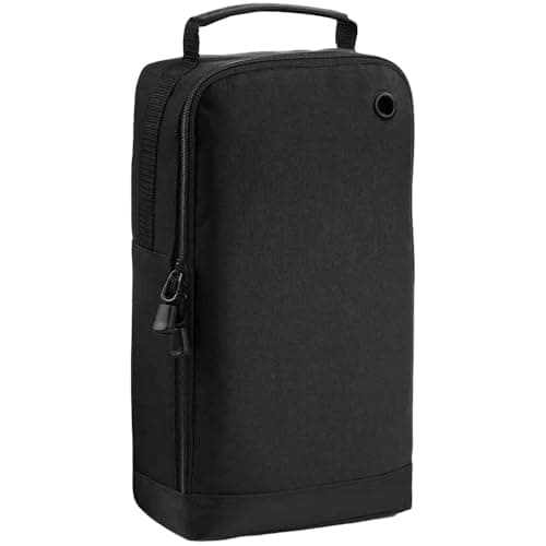 Image of Bagbase - Black/Black Shoe Bag and Accessory Bag - Travel Essentials, for Men and for Women - Waterproof Sports Bag and Wash Bag