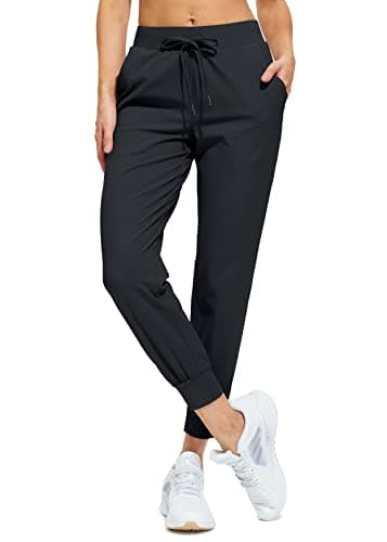 Image of Libin Joggers for Women Tracksuit Bottoms Ladies Yoga Pants Lightweight Jogging Sweatpants Running Sports Cuffed Trousers Womens Track Pants Black M