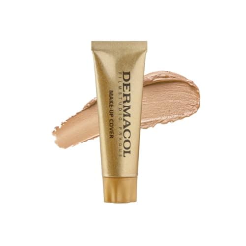Image of Dermacol Mini Full Coverage Foundation 13g, Liquid Matte Makeup with SPF 30, Waterproof Foundation for Oily Skin, Acne, & Under Eye Bags, Long-Lasting Makeup Products Shade- 218