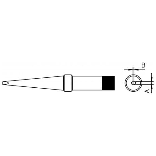 Image of Weller 4PTK7-1 PT Series Soldering Tip Chisel-Shaped Long 1.2 mm x 0.4 mm 370 °C