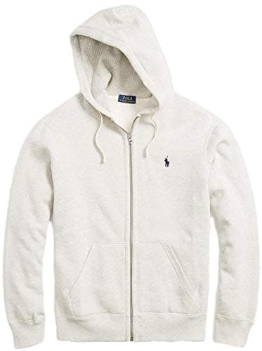 Image of Polo Ralph Lauren Classic Full-Zip Fleece Hooded Sweatshirt - M - LiteGreyHtr, (Fall/Winter 2020) Light Sport Heather, M