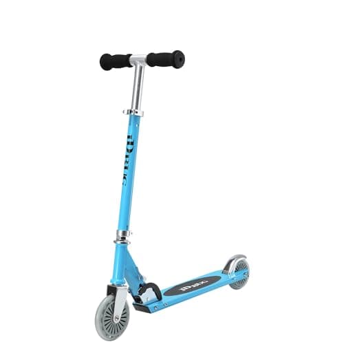 Image of JD Bug Junior Street Folding Kids Scooter, for Boys and Girls Aged 5+, Adjustable Handlebar Height (Sky Blue)