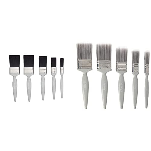 Image of Essen 5PK Gloss Paint Brush Set & Essentials Walls & Ceilings Paint Brush Set | Pack of 5 | 0.5", 1", 1.5", 2"