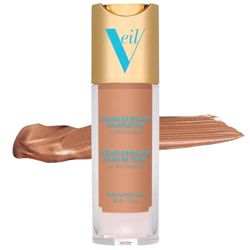 Image of Veil Cosmetics Complexion Fix Liquid Foundation – Buildable Coverage – Water-Resistant, Hypoallergenic, Oil-Free, Cruelty-Free & Vegan – Lightweight & Brightening – Long Lasting (3N Medium Neutral)
