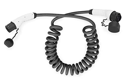 Image of DIGITUS Mode 3 Electric Car & PHEV Charging Cable - 10m - Type 2-1 Phase - 32A - 7.4kW - Coiled Cable - Black