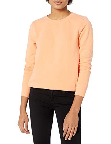 Image of Amazon Essentials Women's Fleece Crewneck Pullover Sweatshirt (Available in Plus Size), Melon Orange, L