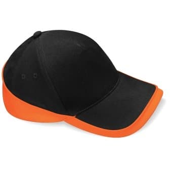 Image of Beechfield B171 Teamwear Competition Baseball Cap Black/Yellow