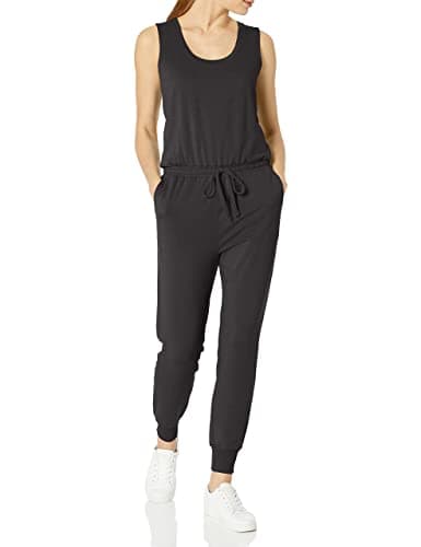 Image of Amazon Essentials Women's Studio Terry Jumpsuit (Available in Plus Size), Black, M