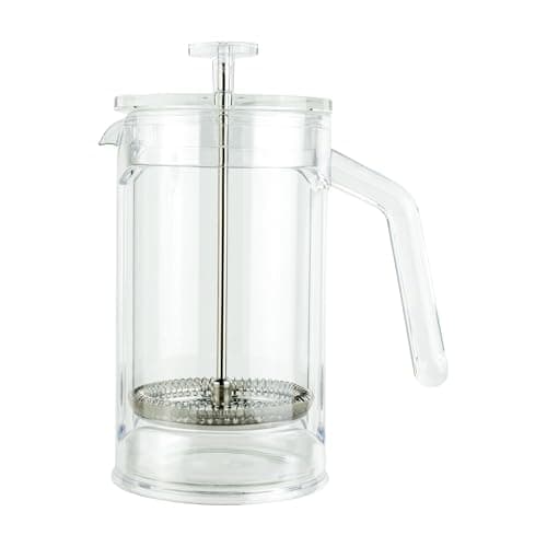 Image of Café Olé Chiaro Cafetière, Clear, 600ml / 2-3 Mugs / 6 Espresso Cups, French Press Coffee Maker, Stainless Steel Mesh Filter, Glass Beaker, Acrylic Body and Handle