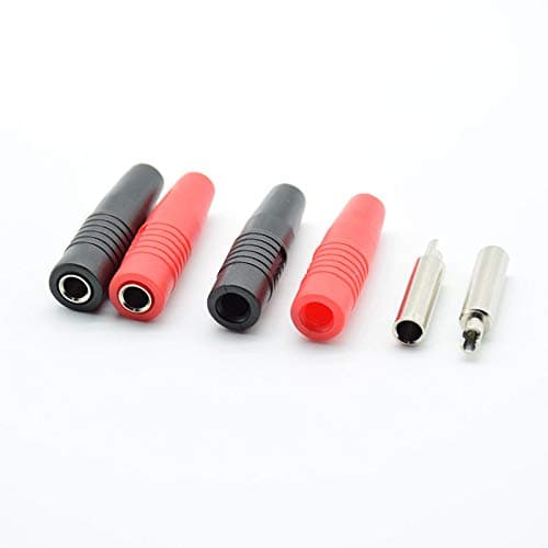 Image of ZDVHOMCB 4pcs (2pcsRed&2pcs black) Brass 4mm Banana Female Insulated Jack Wire Solder Connector