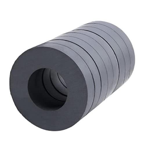 Image of Ferrite Ring Magnets with Holes - OD40 x ID22 x 8mm Round Disc Donut Magnets - Pack of 8
