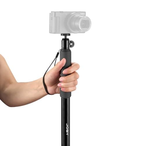 Image of JOBY Compact Monopod 2-in-1, Camera / Action Cam with Ball Head, Universal ¼-20” Mount, Swivel Mount Compatible with GoPro, DSLR, Mirrorless Camera, Colour: Black