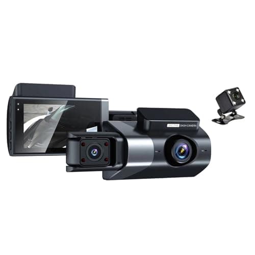 Image of Docooler Triple Camera Dash Cam 1080P HD Car DVR Car Security Camera 170° Ultra-Wide Angle Infrared Night Vision 24h Loop Recording Parking Monitoring