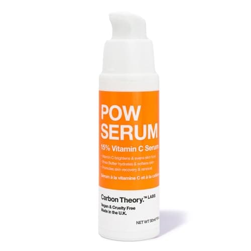 Image of Carbon Theory POW 15% Vitamin C Face Serum for Tired, Dull Looking Skin, Targets Hyperpigmentation, Gently Exfoliates and Boosts Skin Glow, Enriched with Shea Butter 30ml