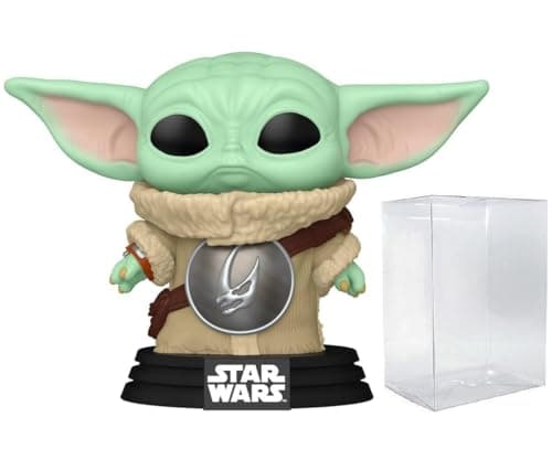 Image of POP Funko Star Wars: Mandalorian & Grogu - Grogu with Mudhorn Chest Armor Vinyl Figure (Bundled with Compatible Box Protector Case), Multicolor, 3.75 Inches