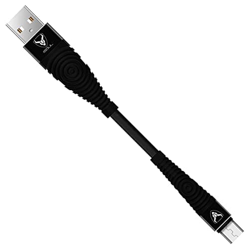 Image of iSOUL Micro USB Cable [Heavy Duty] Nylon Braided Data Sync Fast Charger Charging Cable Lead Cord Compatible with Samsung, Nexus, Huawei, Sony, Android Smartphone, LG, HTC, PS4 and More (15cm, Black)