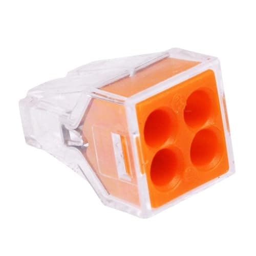 Image of Wago 773-104 Orange 4-Way Push Connectors 2.5mm² 24A 400V Pack of 10