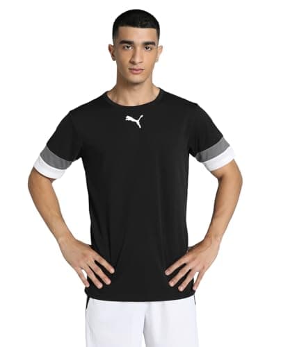 Image of PUMA Men's Teamrise Jersey Shirt, Puma Black-smoked Pearl-puma White, L UK