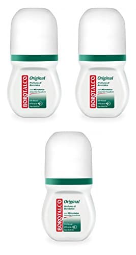 Image of 3x BOROTALCO ROBERTS Original Talc Scent Deodorant Deo Roll-on 50ml 0% Alcohol! Haut