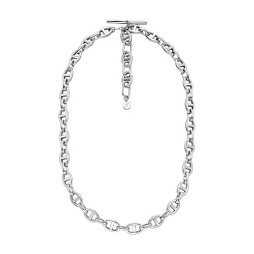 Image of Fossil Women's Heritage Silver Stainless Steel Necklace, JA7242040