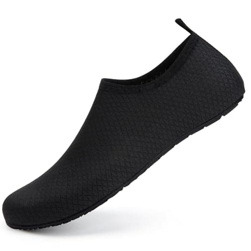 Image of Barefoot Water Shoes Aqua Spotrs Socks Quick-Dry Beach Swim Snorkeling Surf Diving Pool Yoga Shoes for Mens Womens (174 Black, 6/7UK)