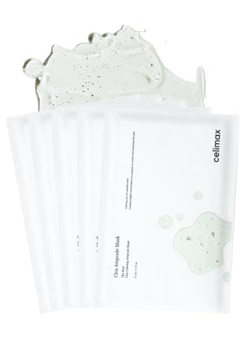 Image of celimax The Real Cica Calming Ampoule Mask | with Centella Asiatica & Madecassoside, Korean Face Sheet Mask for Skincare, Hydrating, Repairing, Stocking Stuffers, Christmas Gift, 27ml (5EA)
