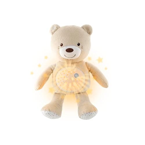 Image of Chicco First Dreams Teddy Bear with Night Light, Neutral | Projects Stars, Lighting Effects, Relaxing Music, Calming for Baby