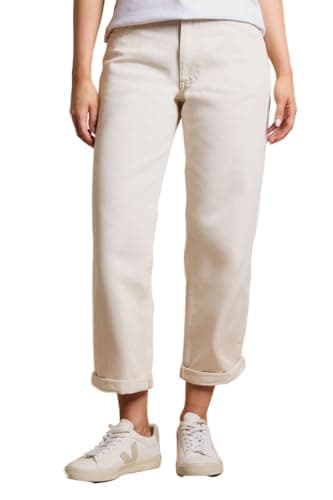 Image of Dorothy Perkins Boyfriends Ankle Grazer Fold Up Jeans, 12, Ecru