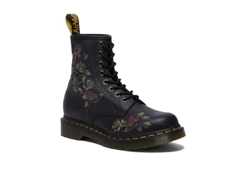 Image of Dr. Martens 32070001 1460 Decayed Roses Classic Tumbled Nappa Women BLACK UK 8