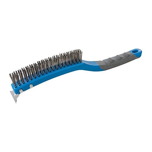 Image of Silverline Stainless Steel Wire Brush with Scraper 3 Row (156914)