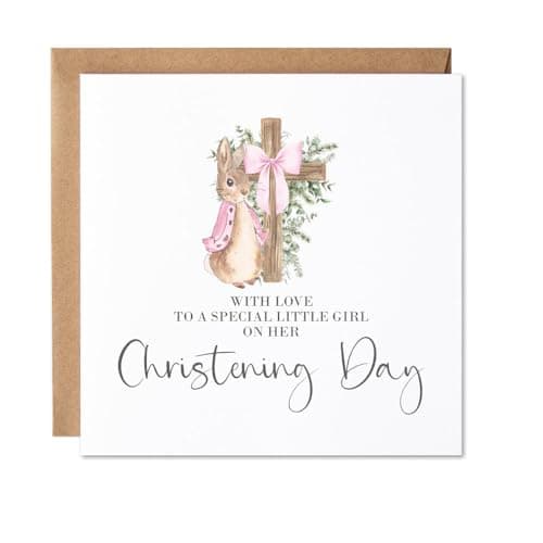 Image of Maise & Rose Christening Card For Her | Little Girl Christening Card | Christening Day Card For Baby Girl | P80