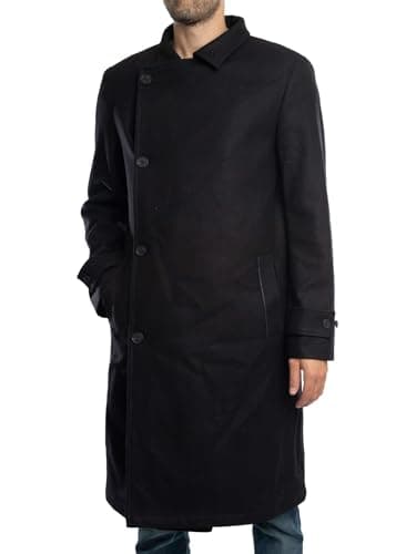 Image of Ted Baker Men's Radford Wool Wrap Funnel Coat, Black, L