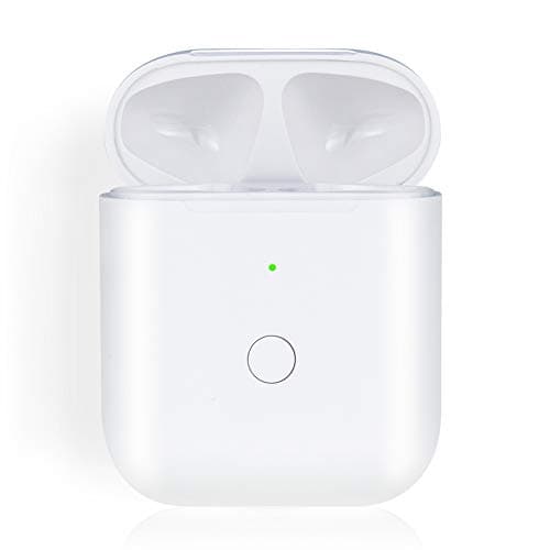 Image of Charging Case Replacement Compatible with Air Pods Gen 1 2, Charger Case with Bluetooth Pairing Button, Support Wired & Wireless Charging, White