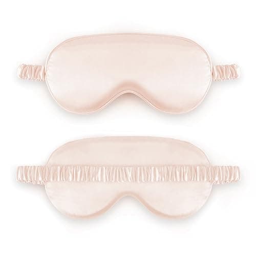 Image of Sleep Mask for Adults - Satin Eye Mask for Night Sleep, Travel & Nap - Super Soft, Blackout, Anti-Allergy Eye Cover for Women & Men (Light Pink)