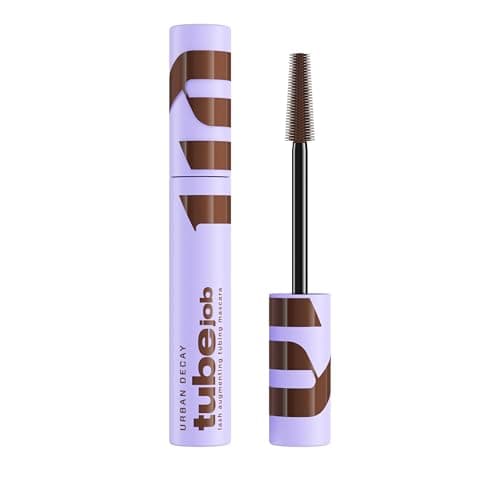 Image of Urban Decay Tube Job Tubing Mascara Brunette Brown & Naked Basics 2 Mini Eyeshadow Palette, Lash Length & Lift with 6 Essential Matte Nude