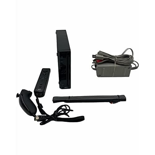 Image of Nintendo Wii Console (Black) with Wii Sports + Wii Sports Resort and Motion Plus Controller (Wii)