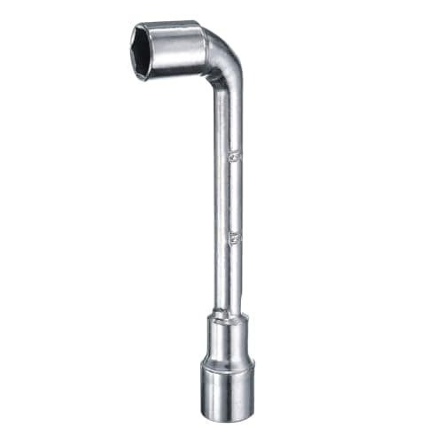 Image of sourcing map L Shaped Angled Hex Socket Wrench 15mm 45# Steel Double Ended Metric 6 Point Tubular Socket Spanner for General Repairing, Pipeline, Bicycle Car Maintenance