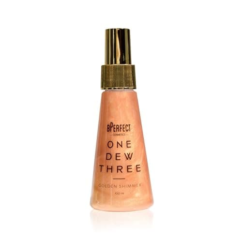 Image of BPerfect One Dew Three – Golden Shimmer Setting Spray – Multi-Use Prep, Set & Refresh Mist with Vitamin E, Aloe Vera & Cucumber Extract – 100ml
