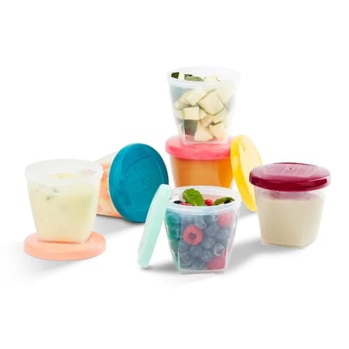 Image of Babymoov Babybols Airtight Baby Food Storage Containers, Weaning Pots, Multicolor 250 ml, Pack Of 6