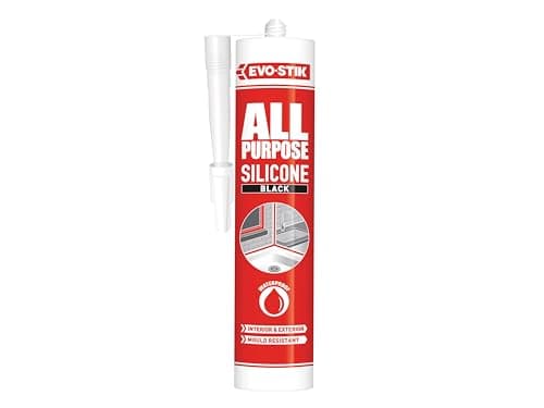 Image of EVO-STIK All Purpose Silicone Sealant Black - Flexible - Suitable For a Host Of Different Applications - Guaranteed Up To 25 Years