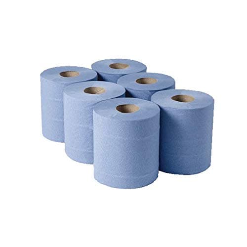 Image of 1-Ply Blue Centrefeed Rolls 300mx175mm (Pack of 6) CBL290S + Finchley Pen Free