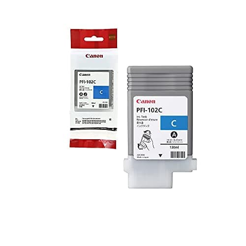 Image of Genuine Cyan Canon PFI-102C Ink Cartridge - (0896B001AA)