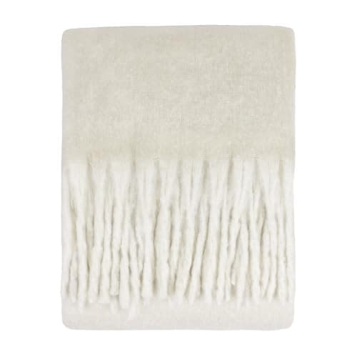 Image of furn. Cozy Throw – Soft Textured Woven Blanket with Tassels (Ecru - 140x180cm)