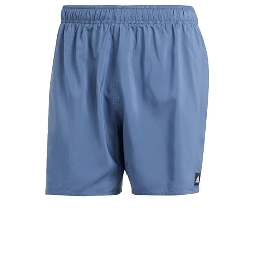 Image of adidas Men's Solid CLX Short-Length Swim Shorts, Preloved Ink/White, S