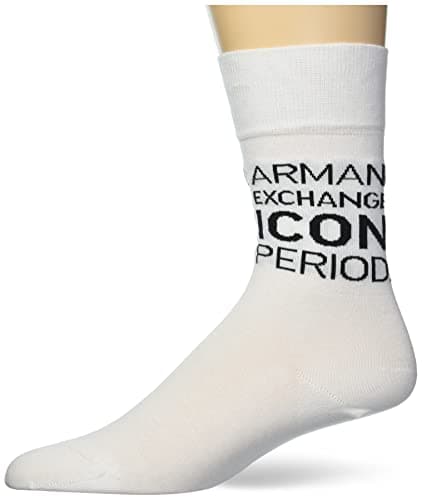 Image of Armani Exchange Women's Icon Logo Sock, White, One Size