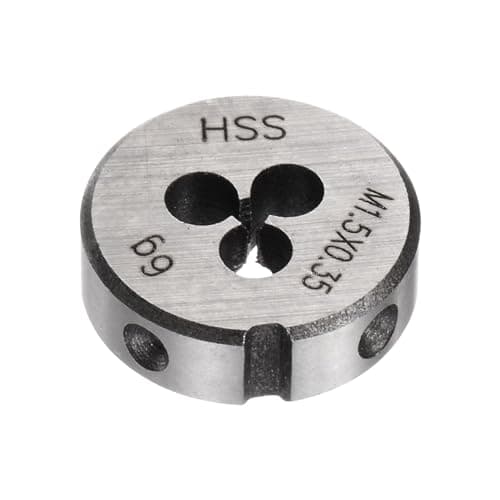 Image of sourcing map Round Threading Dies, Metric M1.5 x 0.35 Thread (Right Hand), High Speed Steel (HSS) Screw Cutting Die Repair Tool