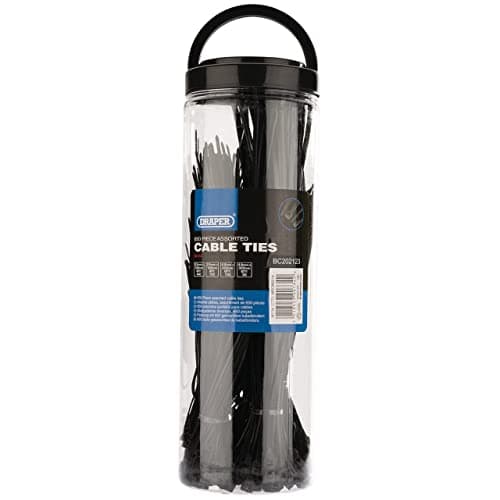 Image of Draper 90734 Assorted Cable Ties (650 Piece), Clear