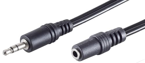 Image of 1aTTack.de 1x 2m - Black 3.5mm jack cable stereo plug and socket audio extension Robust construction Ideal for HiFi and speakers