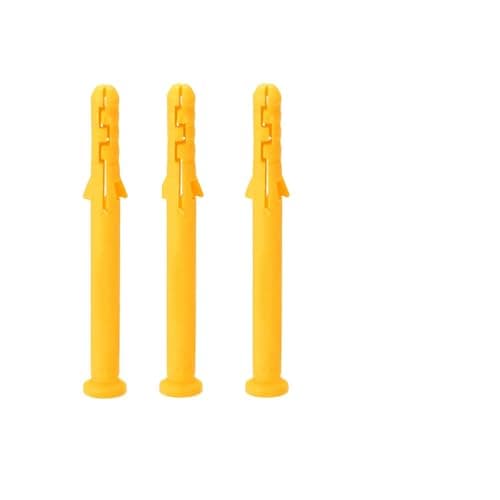 Image of 100Pcs Wall Plugs Set, 10mm Yellow Plastic Column Expansion Pipe, 6 8 10MM Wallplugs Fastener Kits, 3 sizes Heavy Duty Expansion Nylon Plug for Plasterboard Walls, Hollow Walls and Dry Walls